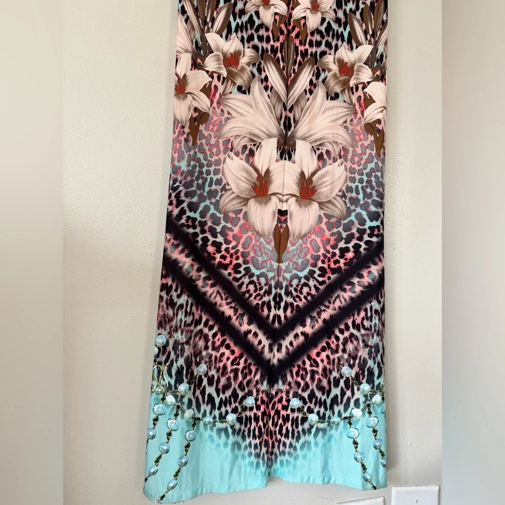 Venus Halter Floral & Animal Print Maxi Dress - Medium - Picture 4 of 9